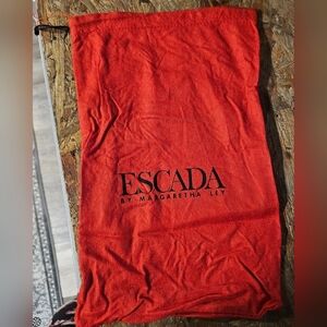 Escada Drawstring Dust Bag Storage Cover Pouch Travel Red Margretha Ley Handbag